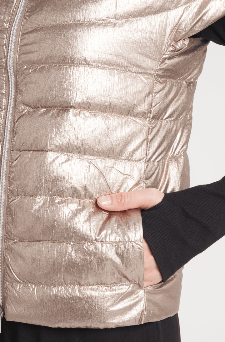 The St Ives | Down Vest Metallic Gold - Cotes of London