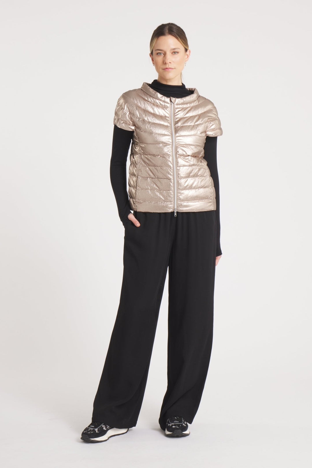 The St Ives | Down Vest Metallic Gold - Cotes of London