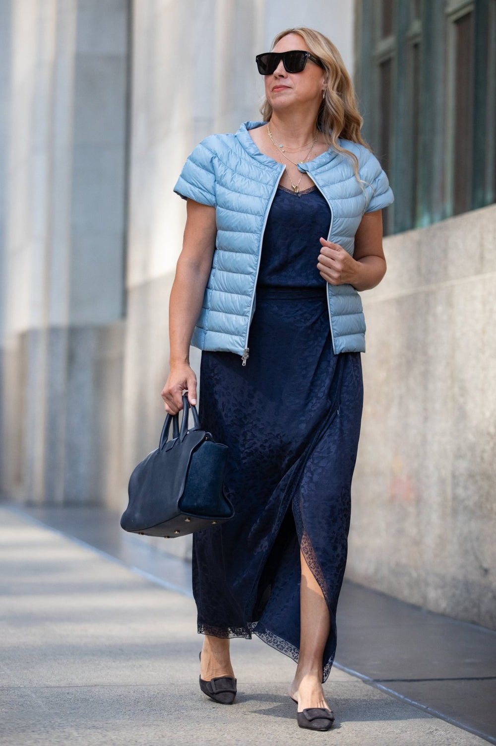 The St Ives | Down Vest | Steel Blue - Cotes of London