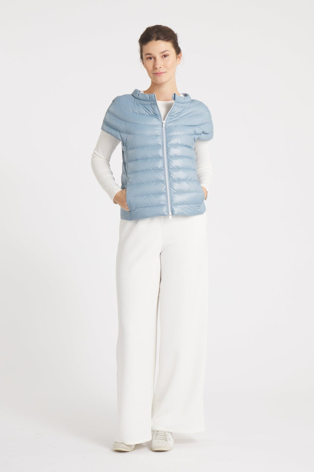 The St Ives | Down Vest | Steel Blue - Cotes of London