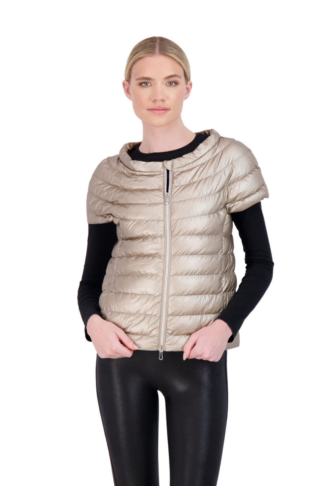 The St Ives Down Vest - Metallic Gold Cotes of London