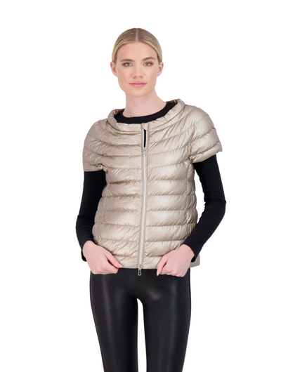 The St Ives Down Vest - Metallic Gold Cotes of London