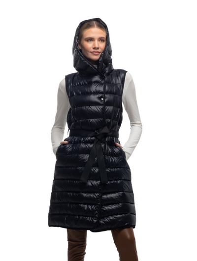 The Camden - Long Hooded Down Vest Cotes of London