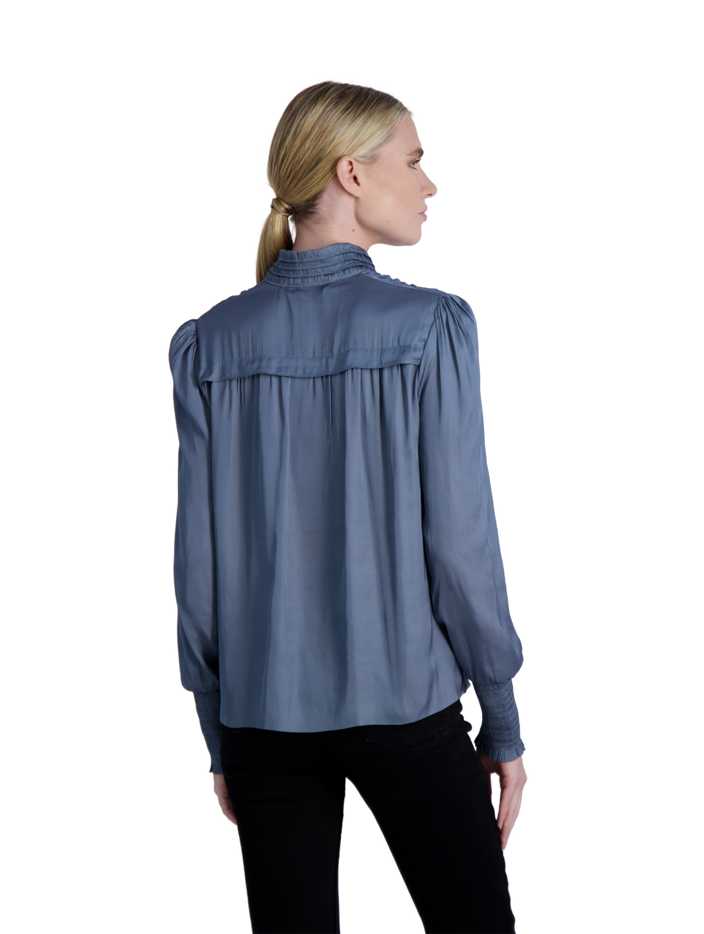 The Claire - Long Sleeve Satin Blouse