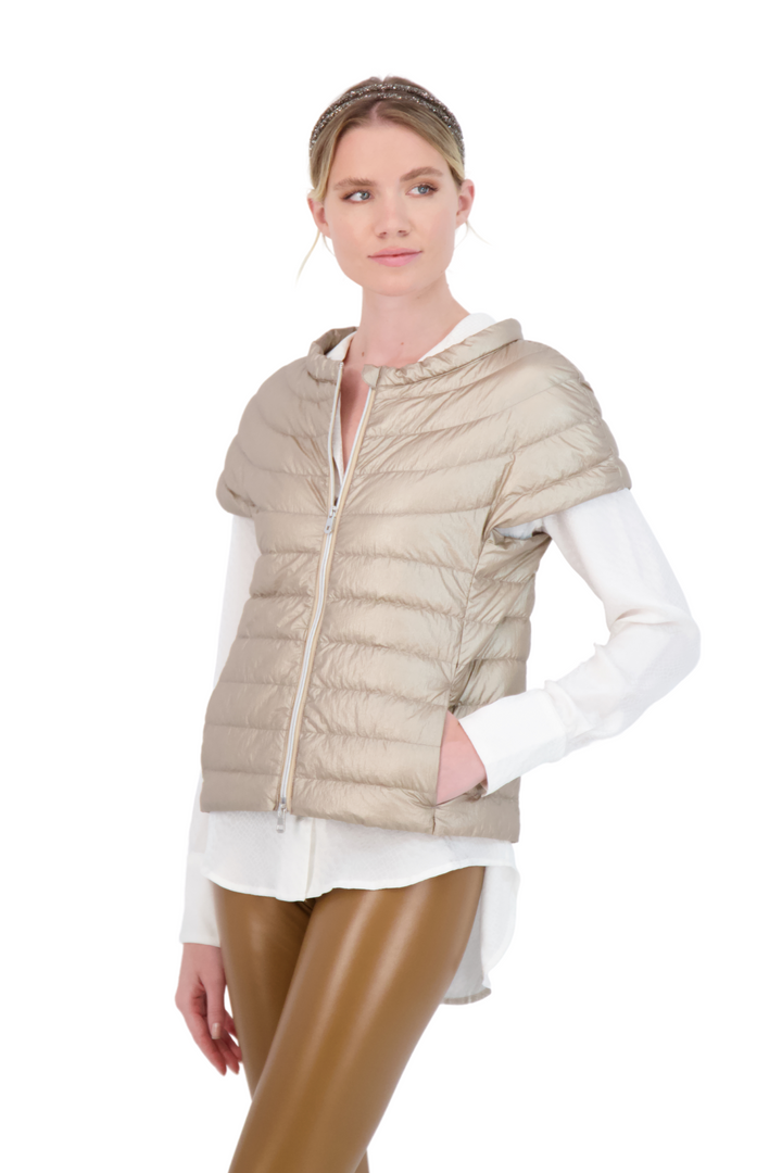 The St Ives Down Vest - Metallic Gold Cotes of London