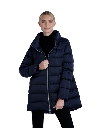 The Dorchester Down Coat with Chunky Zipper - WAREHOUSE MOVING SALE- FINAL SALE /No Returns/No Exchanges