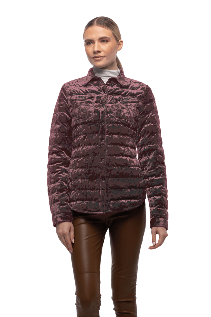 The Harrow Velour | Down Shirt | Stormy Pink - Cotes of London